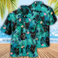Black Cat Lover Tropical Leaf - Hawaiian Shirt - Reefox