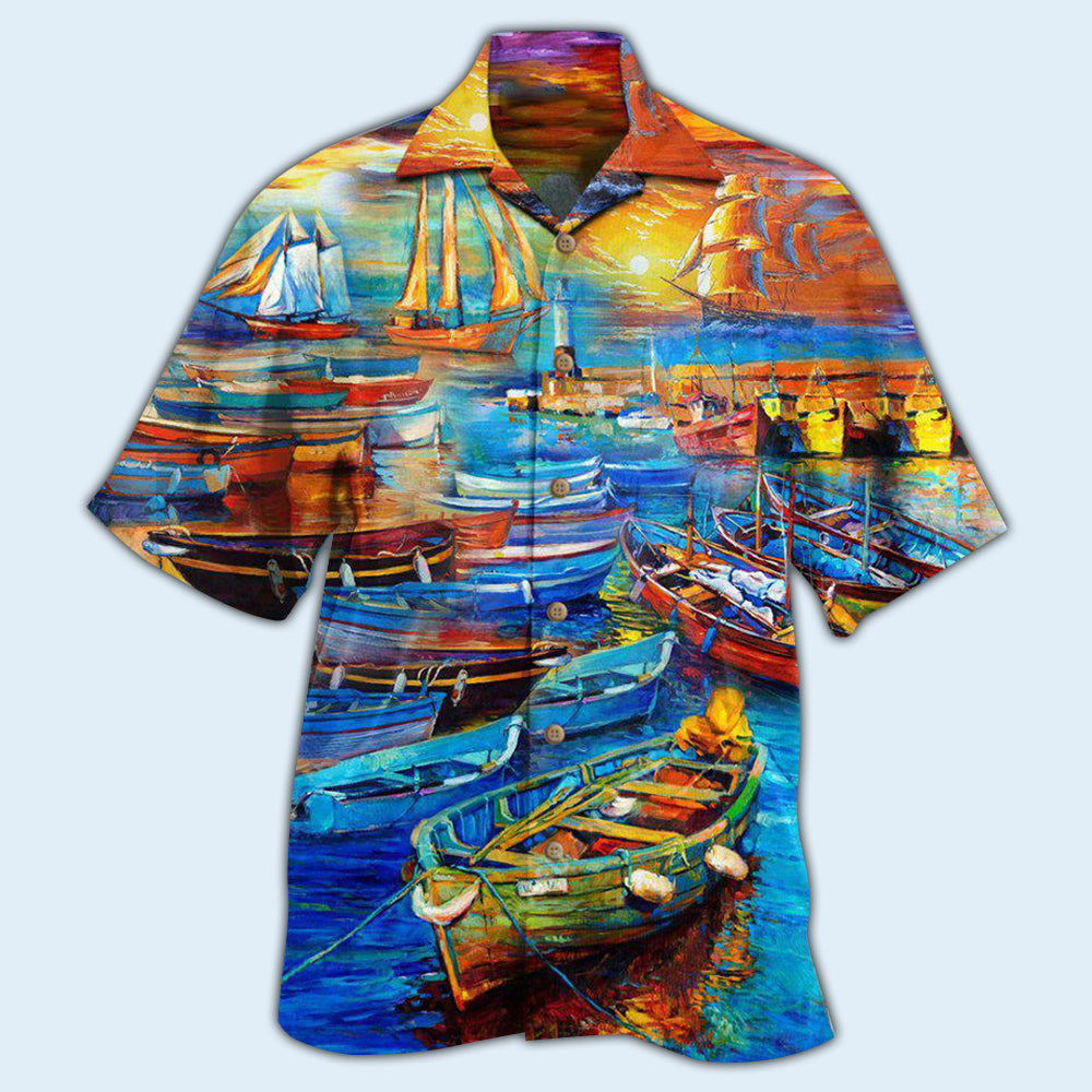 Boat The Bygone Days By The Harbor Eventful Life - Hawaiian Shirt - Reefox