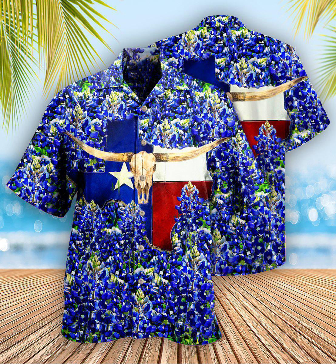 Texas Forever Texas Bluebonnet - Hawaiian Shirt - Reefox