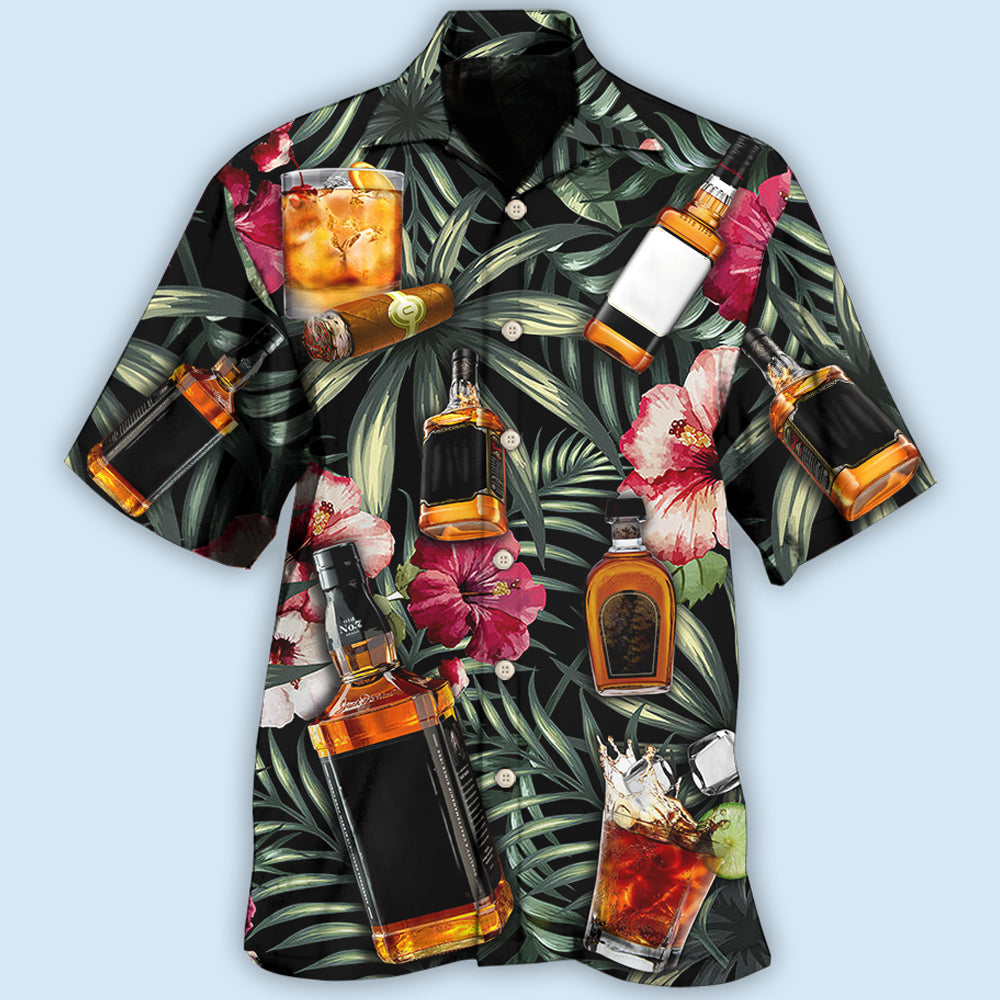 Wine Bourbon Tropical Leaf - Hawaiian Shirt - Reefox