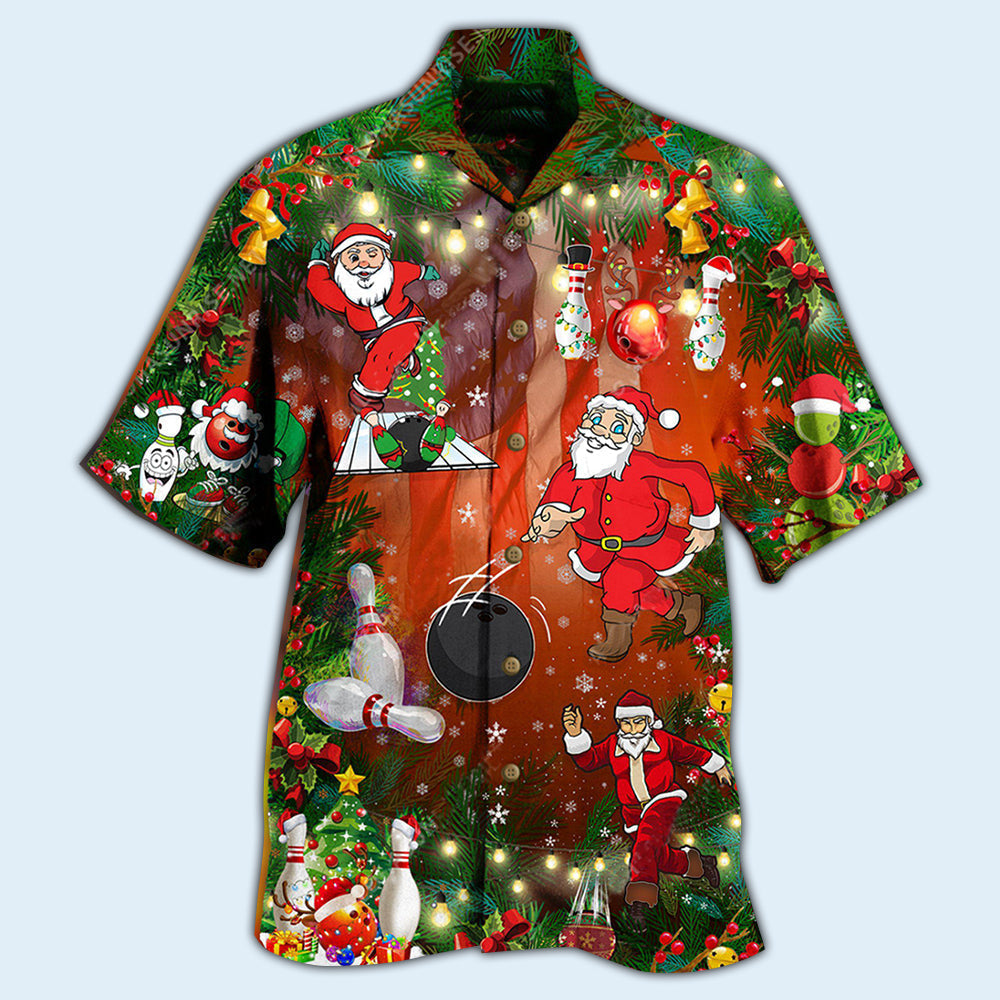 Bowling Do You Wanna Solo Bowling With Santa Claus Christmas - Hawaiian Shirt - Reefox