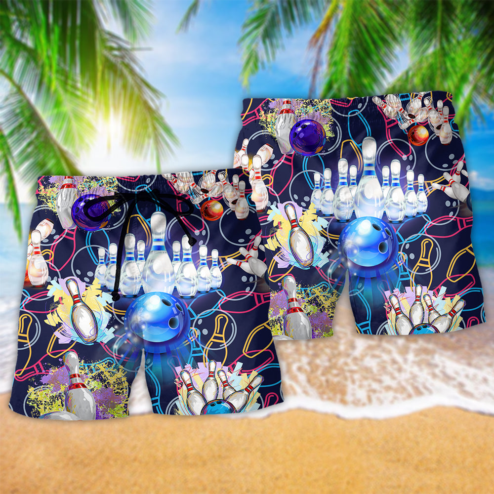 Bowling Let The Good Times Roll Short - Beach Short Reefox - Owls Matrix LTD