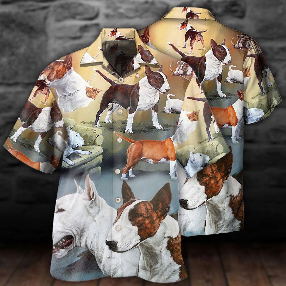 Bull Terrier Dog Lover Art Style - Hawaiian Shirt - Reefox