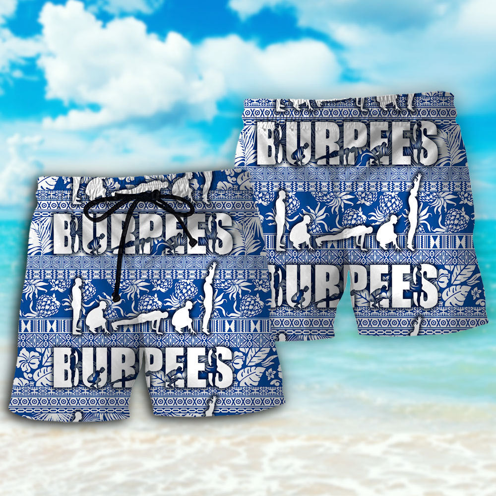 Burpees Made Us Happy Tropical - Beach Short Reefox - Owls Matrix LTD