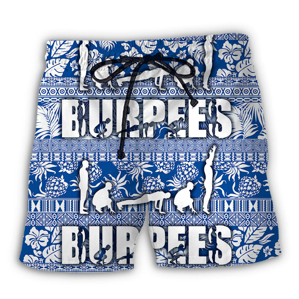 Beach Short / Adults / S Burpees Made Us Happy Tropical - Beach Short Reefox - Owls Matrix LTD
