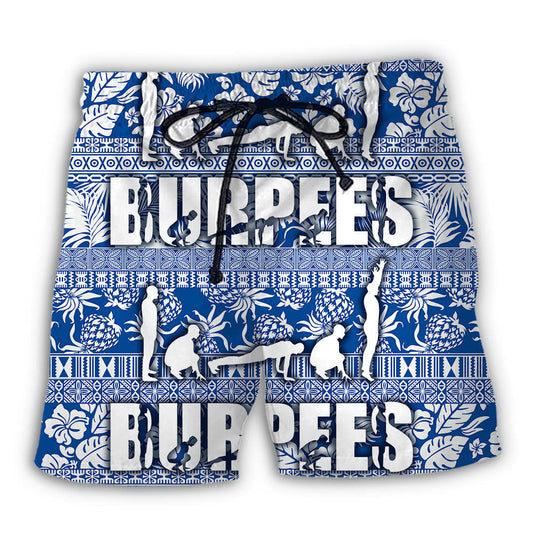 Beach Short / Adults / S Burpees Made Us Happy Tropical - Beach Short Reefox - Owls Matrix LTD