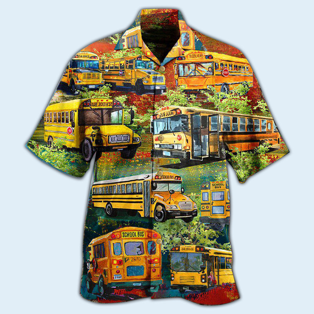 School Bus Stop Talking Just Say 10-4 School Bus Driver In Green - Hawaiian Shirt - Reefox