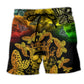 Beach Short / Adults / S Butterfly Golden Skull Style - Beach Short Reefox - Owls Matrix LTD