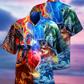Dragon And Wolf Fighting - Hawaiian Shirt - Reefox