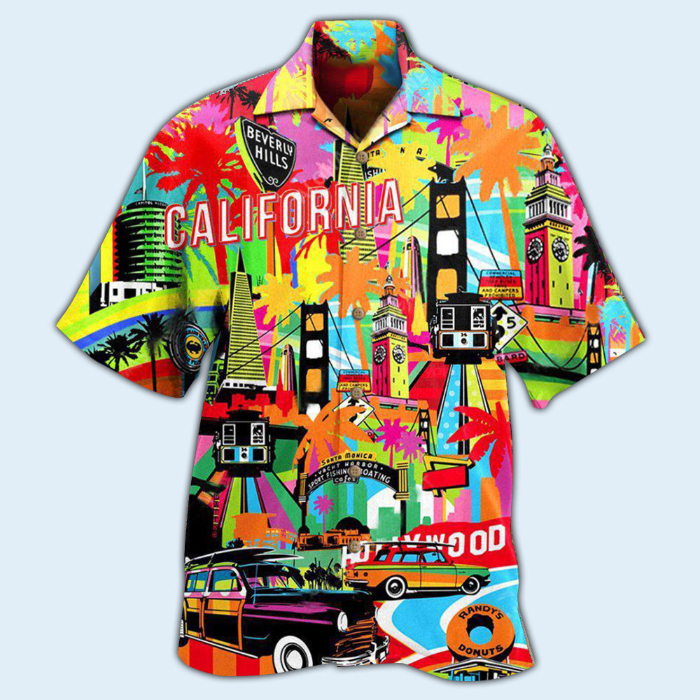 California Where Its Summer Time Colorful - Hawaiian Shirt - Reefox