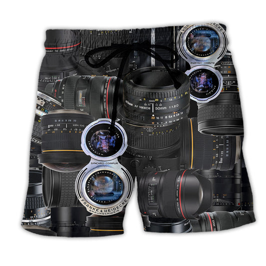 Beach Short / Adults / S Camera Once A Photographer Always A Photographer - Beach Short Reefox - Owls Matrix LTD
