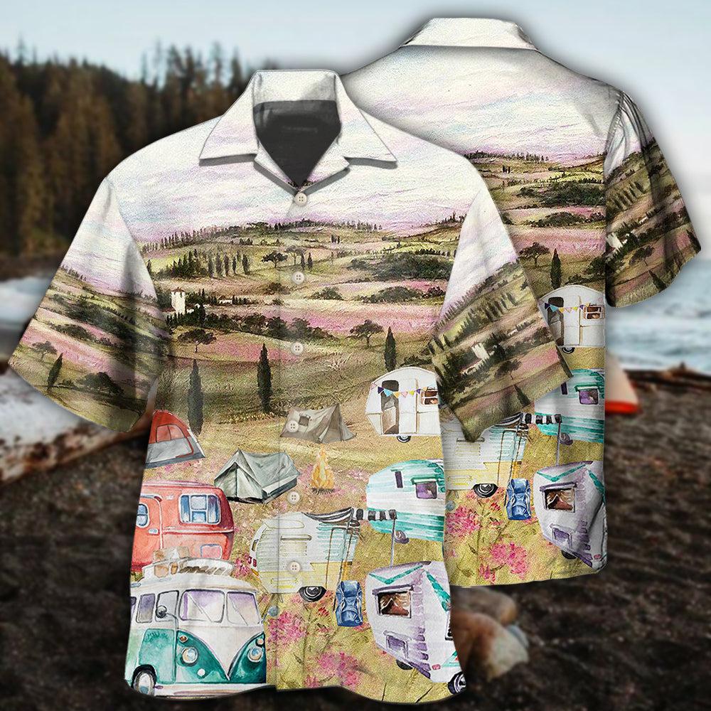 Camping Immense Meadow Art - Hawaiian Shirt - Reefox