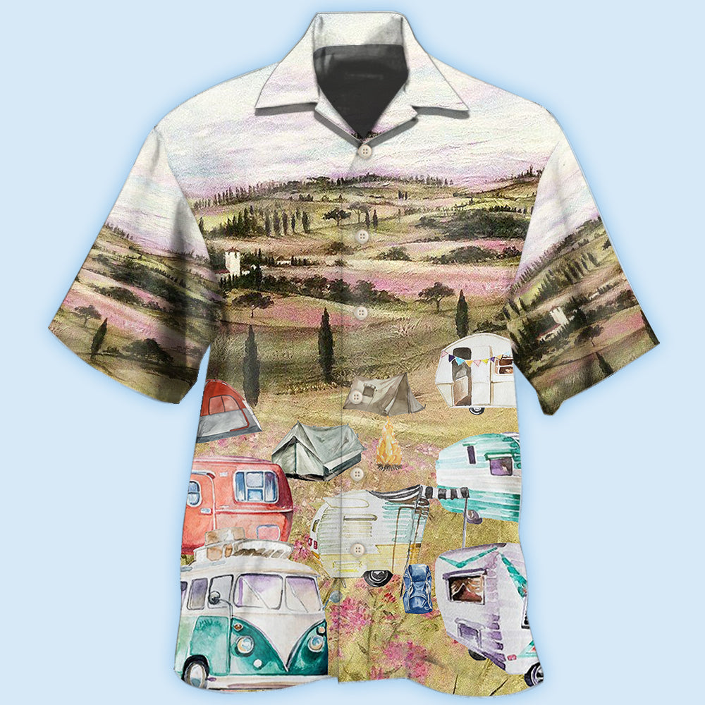 Camping Immense Meadow Art - Hawaiian Shirt - Reefox