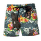 Beach Short / Adults / S Cane Corso Dog Lover Tropical Floral - Beach Short Reefox - Owls Matrix LTD
