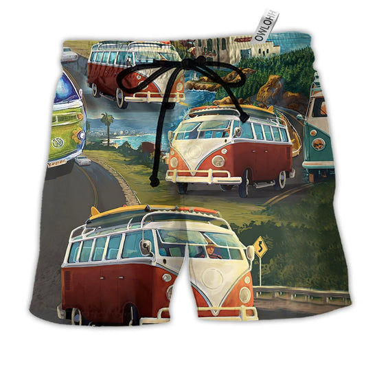 Beach Short / Adults / S Car Finding A Trip - Beach Short Reefox - Owls Matrix LTD
