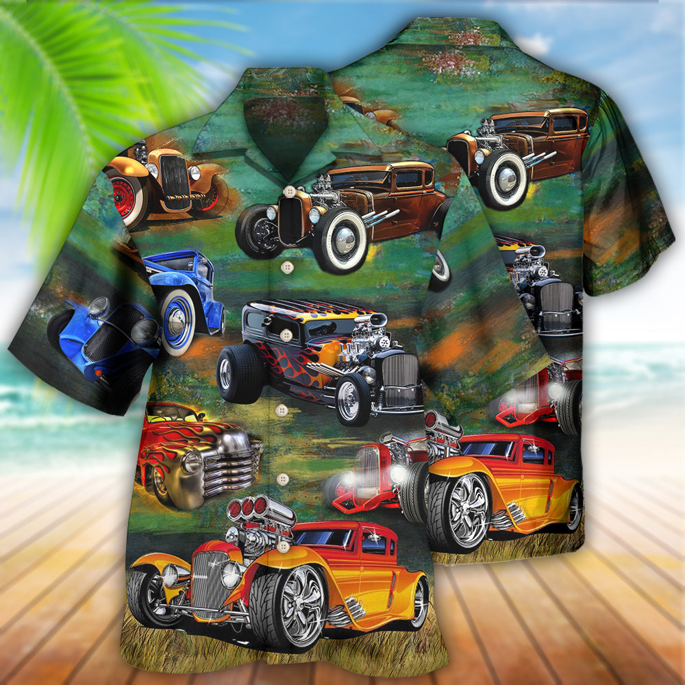 Car Luxury Retro Vintage Style - Hawaiian Shirt - Reefox