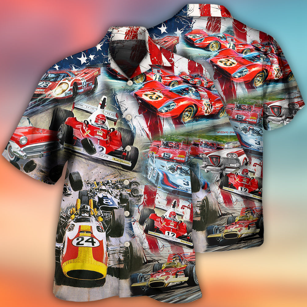 Car Racing Independence Day America - Hawaiian Shirt - Reefox