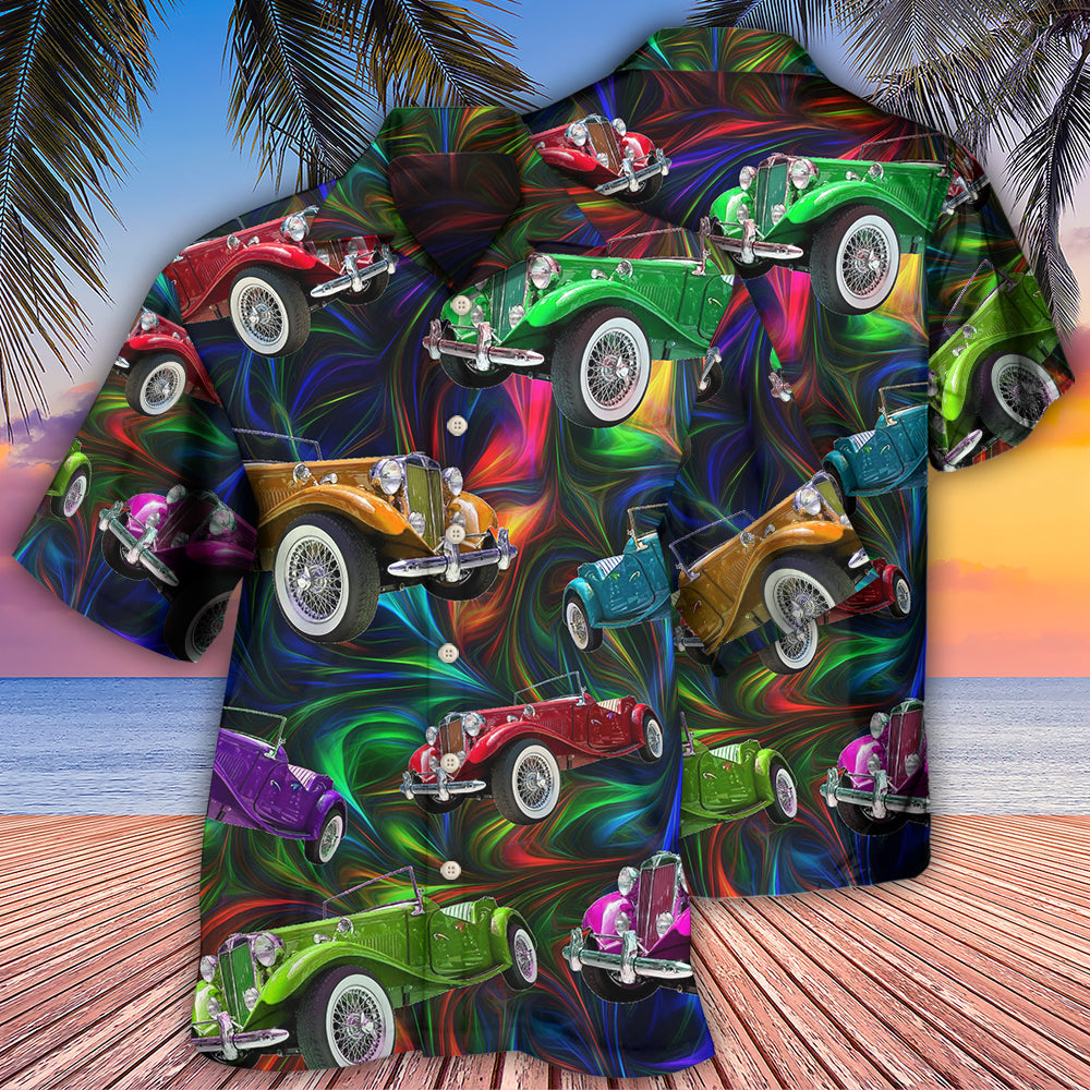 Car Retro Colorful Vibe - Hawaiian Shirt - Reefox