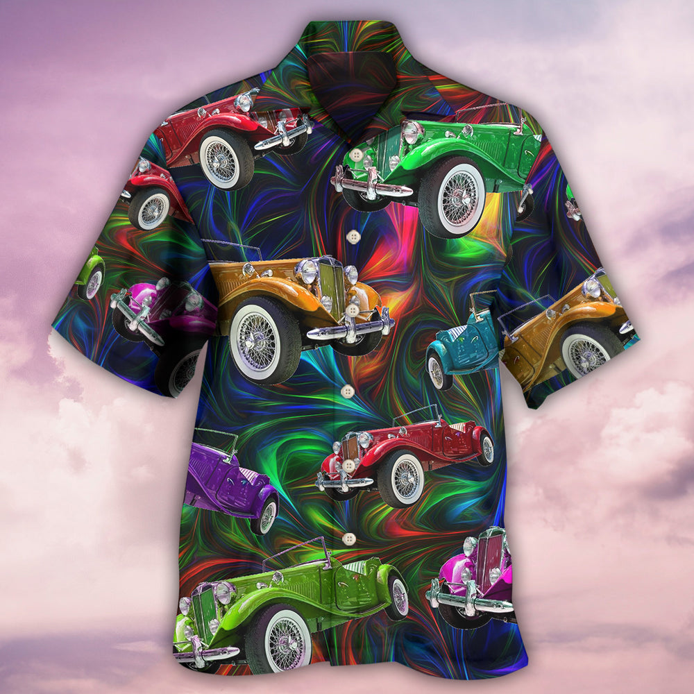 Car Retro Colorful Vibe - Hawaiian Shirt - Reefox