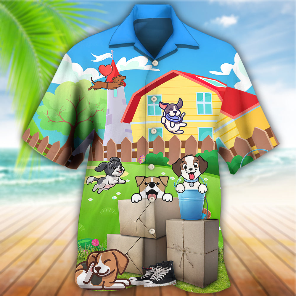 Cartoon Funny Dog - Hawaiian Shirt - Reefox