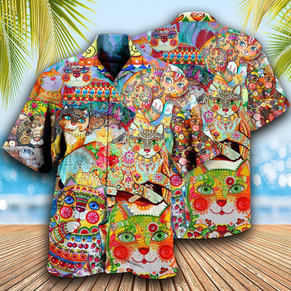 Cat Cute Colorful - Hawaiian Shirt - Reefox