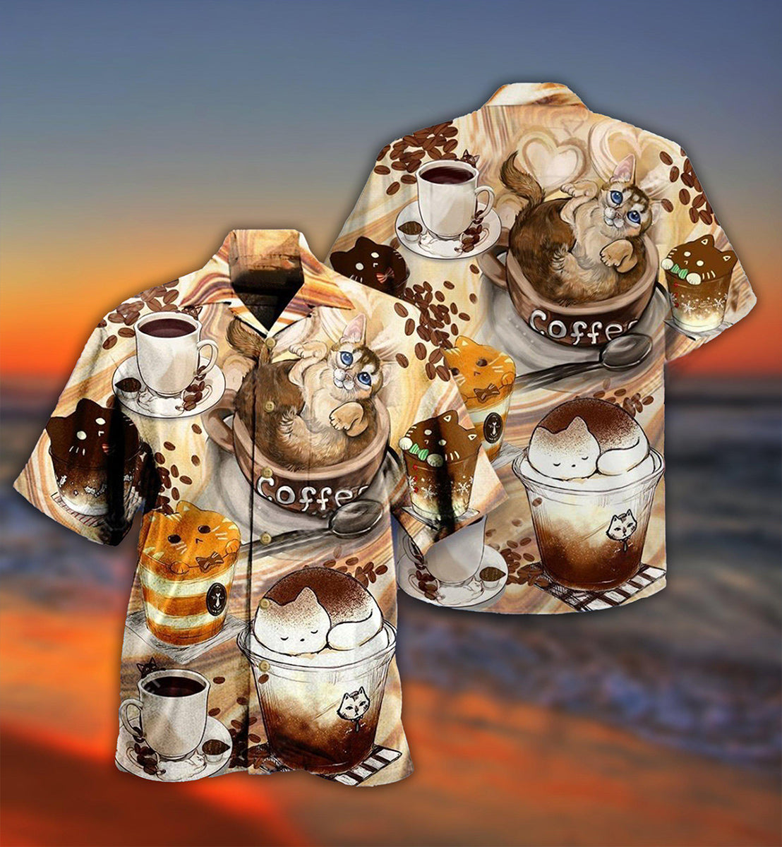 Cat Do You Wanna Drink Me Coffee - Hawaiian Shirt - Reefox