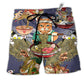 Beach Short / Adults / S Cat Eating Lovely Style - Beach Short Reefox - Owls Matrix LTD