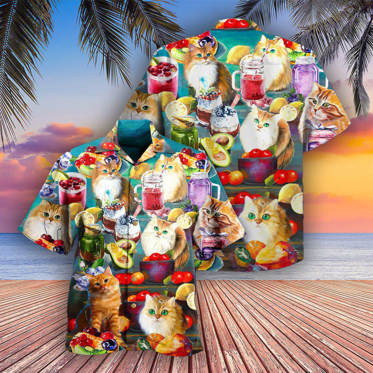 Cat Fresh Your Day With Smoothies - Hawaiian Shirt - Reefox