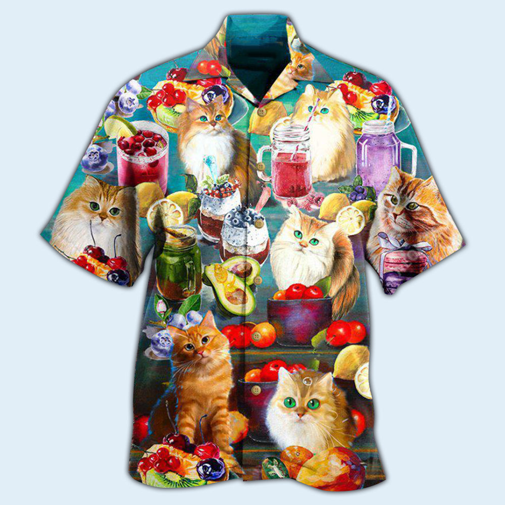 Cat Fresh Your Day With Smoothies - Hawaiian Shirt - Reefox