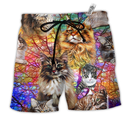 Beach Short / Adults / S Cat Life Is Better With Cats - Beach Short Reefox - Owls Matrix LTD