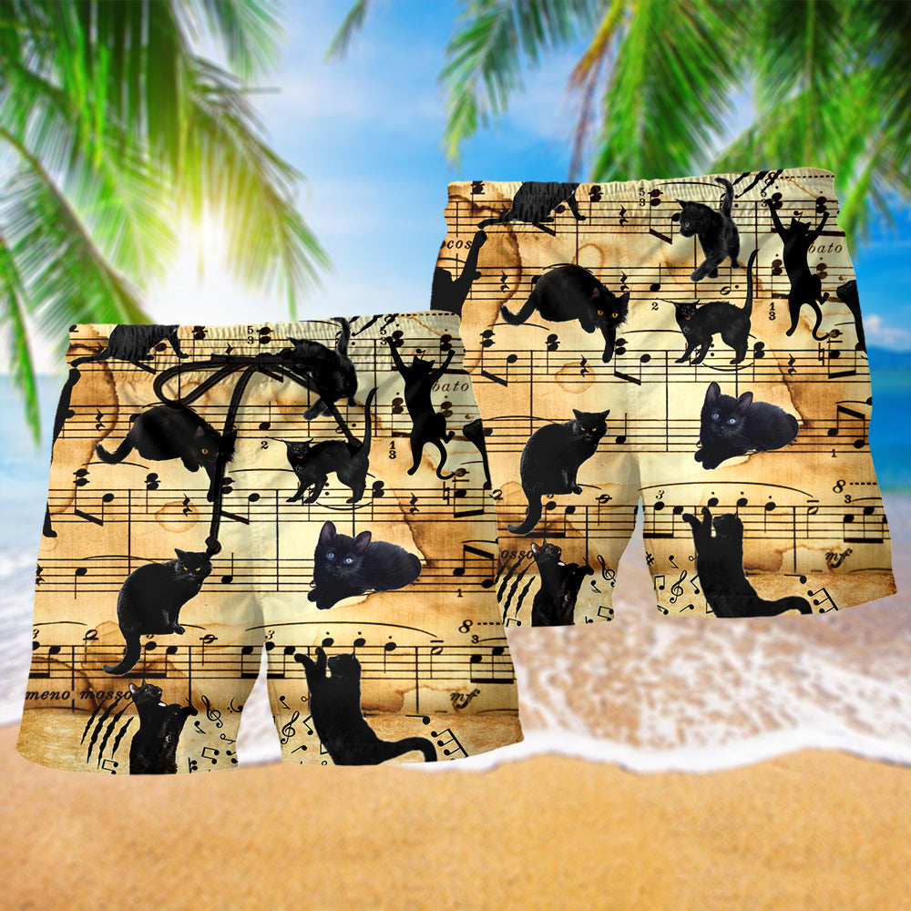 Cat Love Play Music - Beach Short Reefox - Owls Matrix LTD