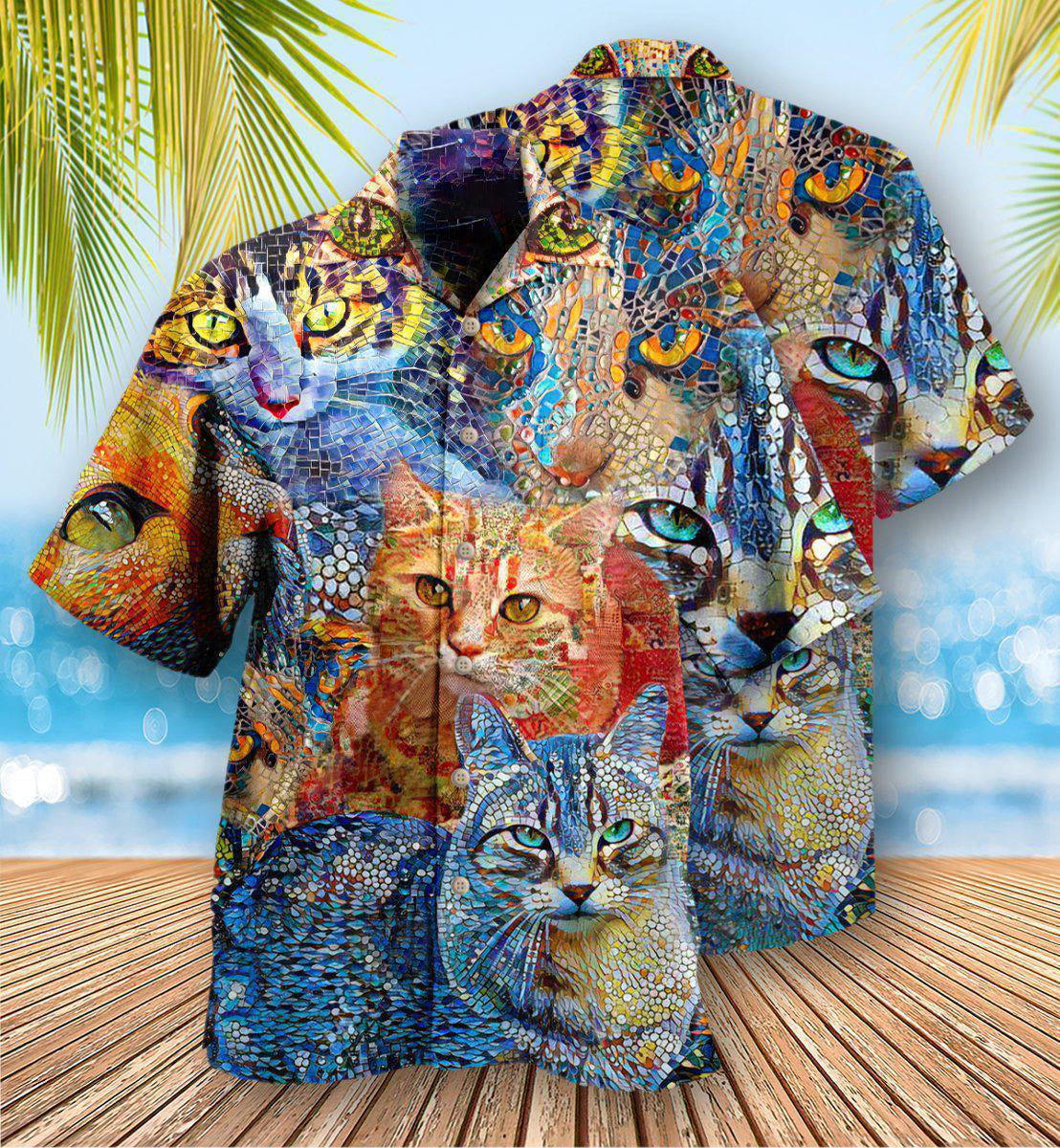 Cat Mosaic Amazing - Hawaiian Shirt - Reefox