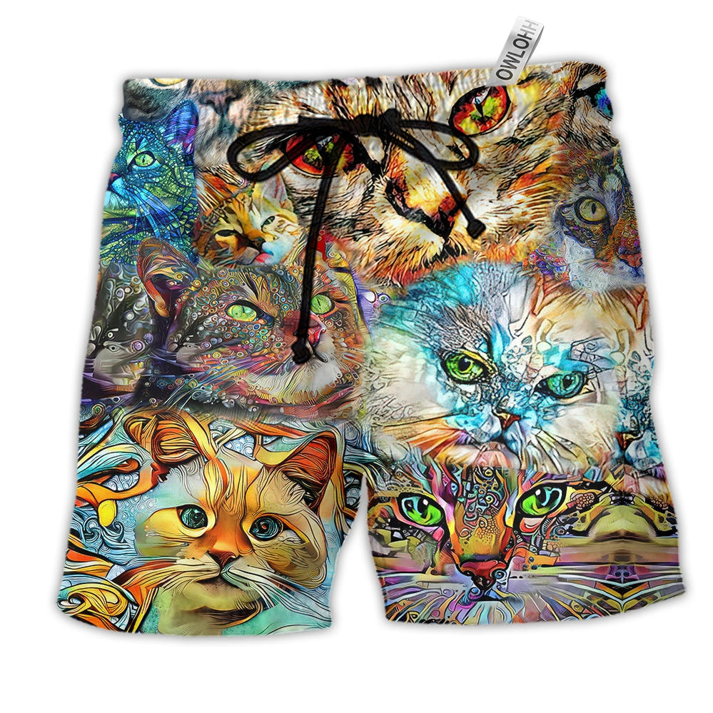 Beach Short / Adults / S Cat Real Men Love Cats - Beach Short Reefox - Owls Matrix LTD