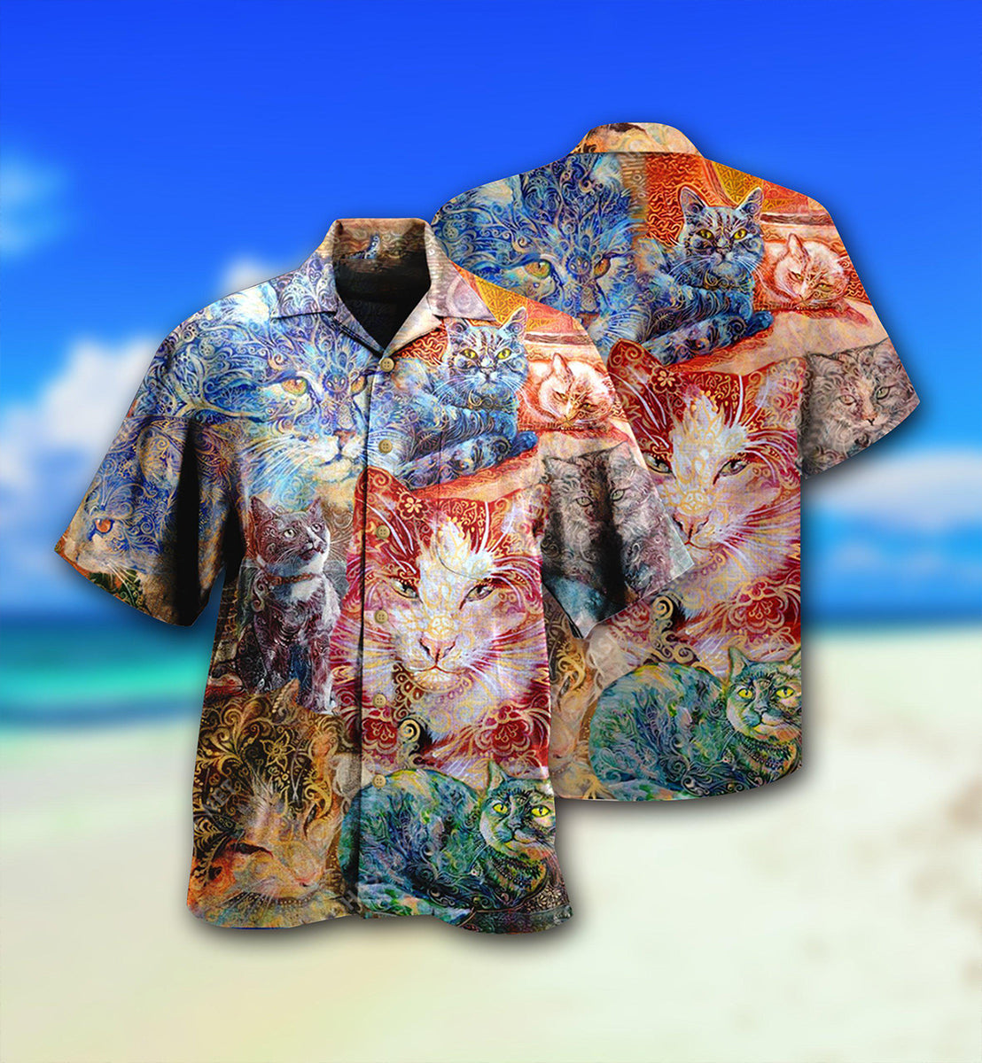 Cat Sleeping Blur - Hawaiian Shirt - Reefox