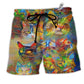 Beach Short / Adults / S Cat So Colorful Lover - Beach Short Reefox - Owls Matrix LTD