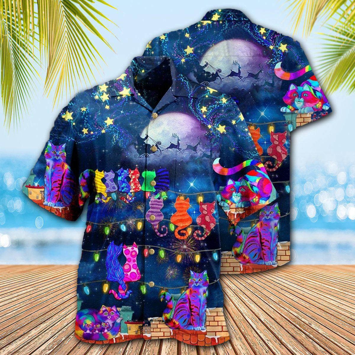 Cat The Jolly Cats On Roof - Hawaiian Shirt - Reefox