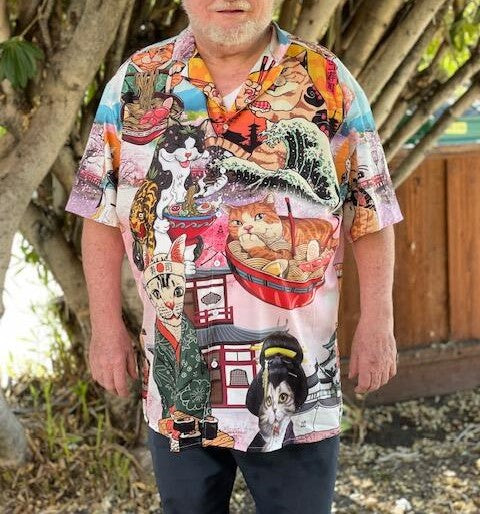 Cat Samurai With Ramen Lovely - Hawaiian Shirt - Reefox