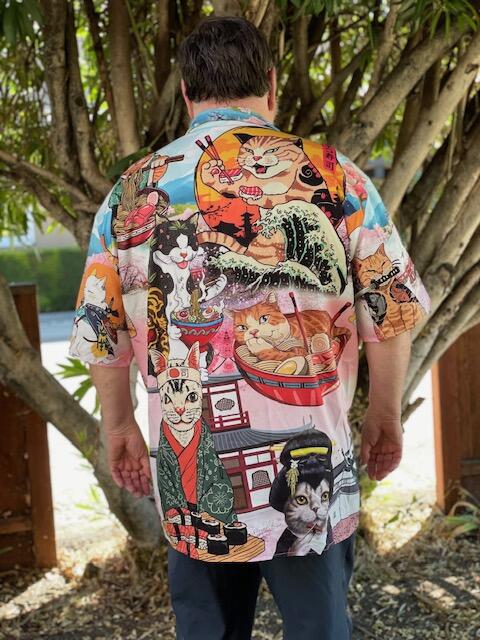 Cat Samurai With Ramen Lovely - Hawaiian Shirt - Reefox