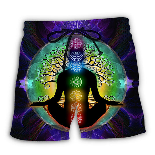 Beach Short / Adults / S Yoga Chakra Healing Color - Beach Short Reefox - Owls Matrix LTD