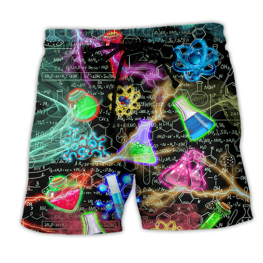 Beach Short / Adults / S Chemistry Mysterious Lightning Stunning - Beach Short Reefox - Owls Matrix LTD