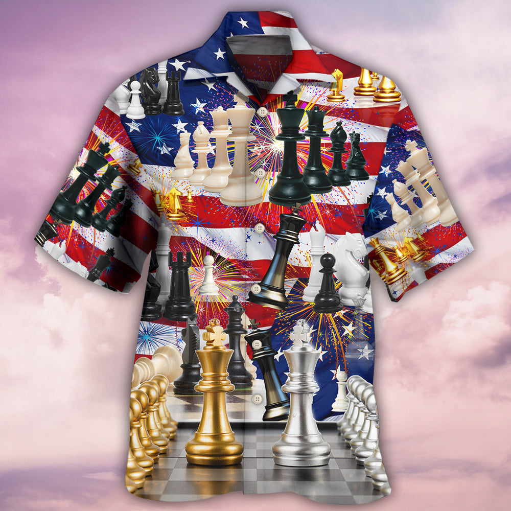 Chess And Firework Independence Day - Hawaiian Shirt - Reefox