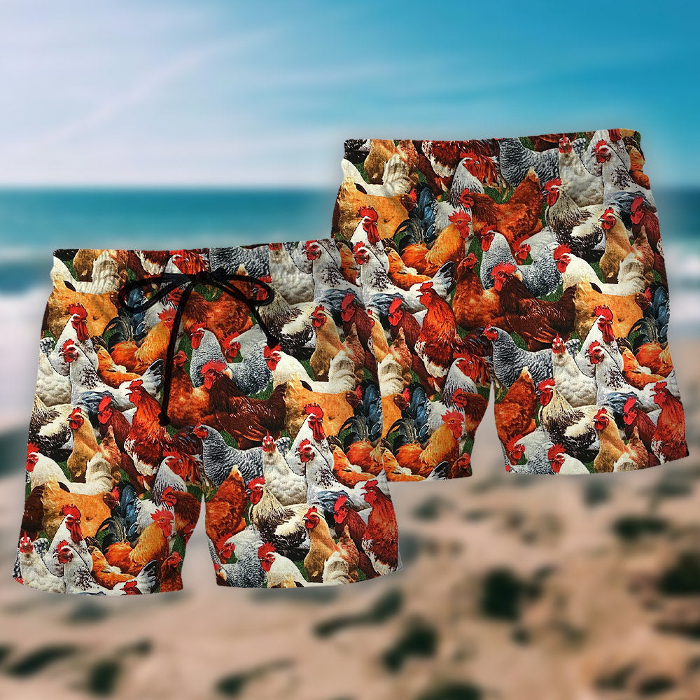Chicken I Just Want To Hang Out With My Chickens - Beach Short Reefox - Owls Matrix LTD