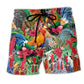 Beach Short / Adults / S Chicken Summer Tropical Floral - Beach Short Reefox - Owls Matrix LTD