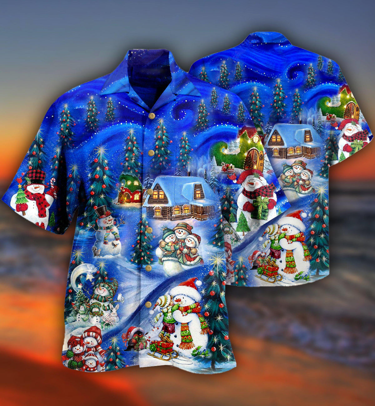Snowman Chilling With My Snowmies - Hawaiian Shirt - Reefox