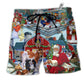 Beach Short / Adults / S Christmas Love Many Animals - Beach Short Reefox - Owls Matrix LTD