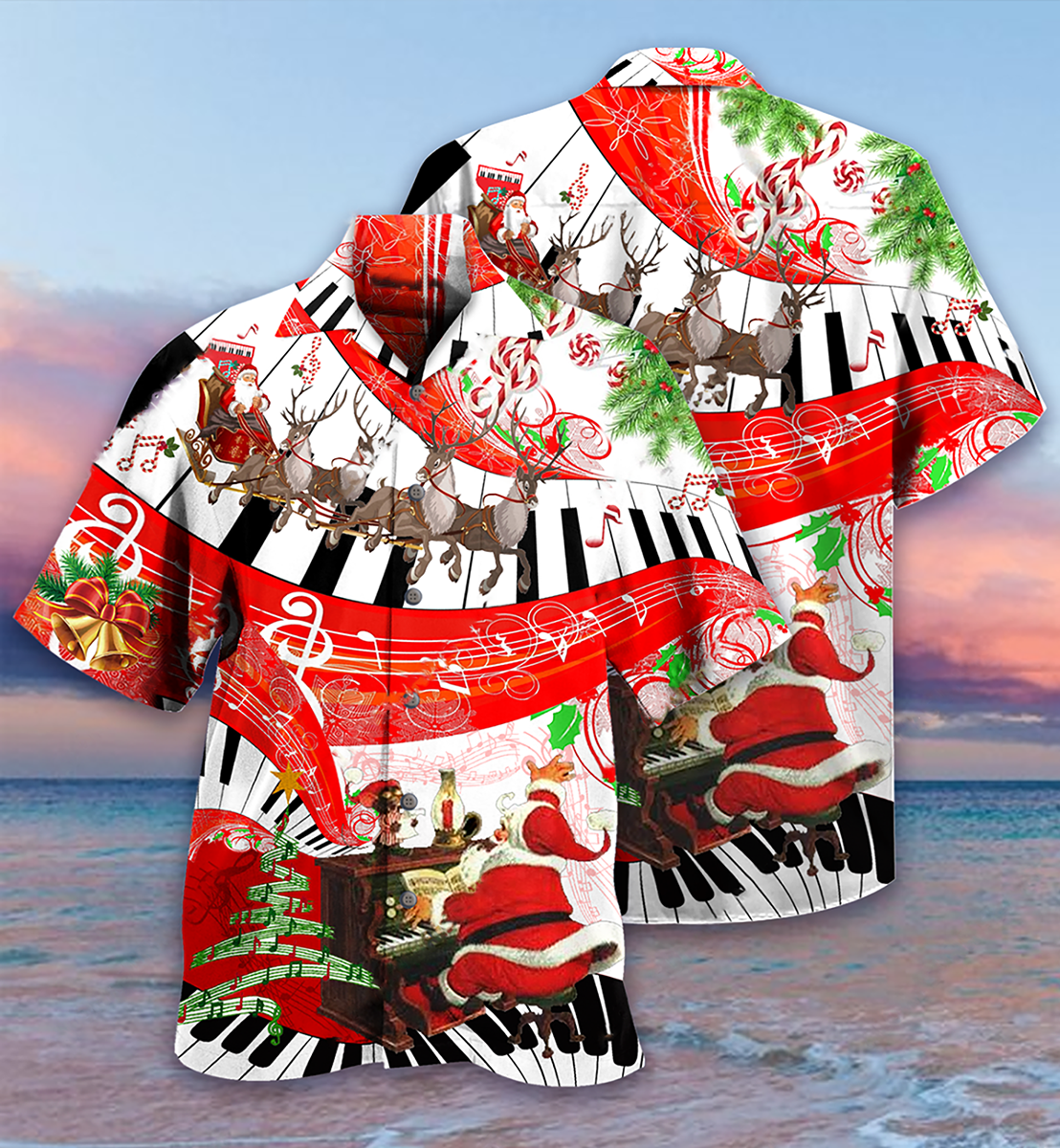 Piano Music Merry Christmas Love - Hawaiian Shirt - Reefox