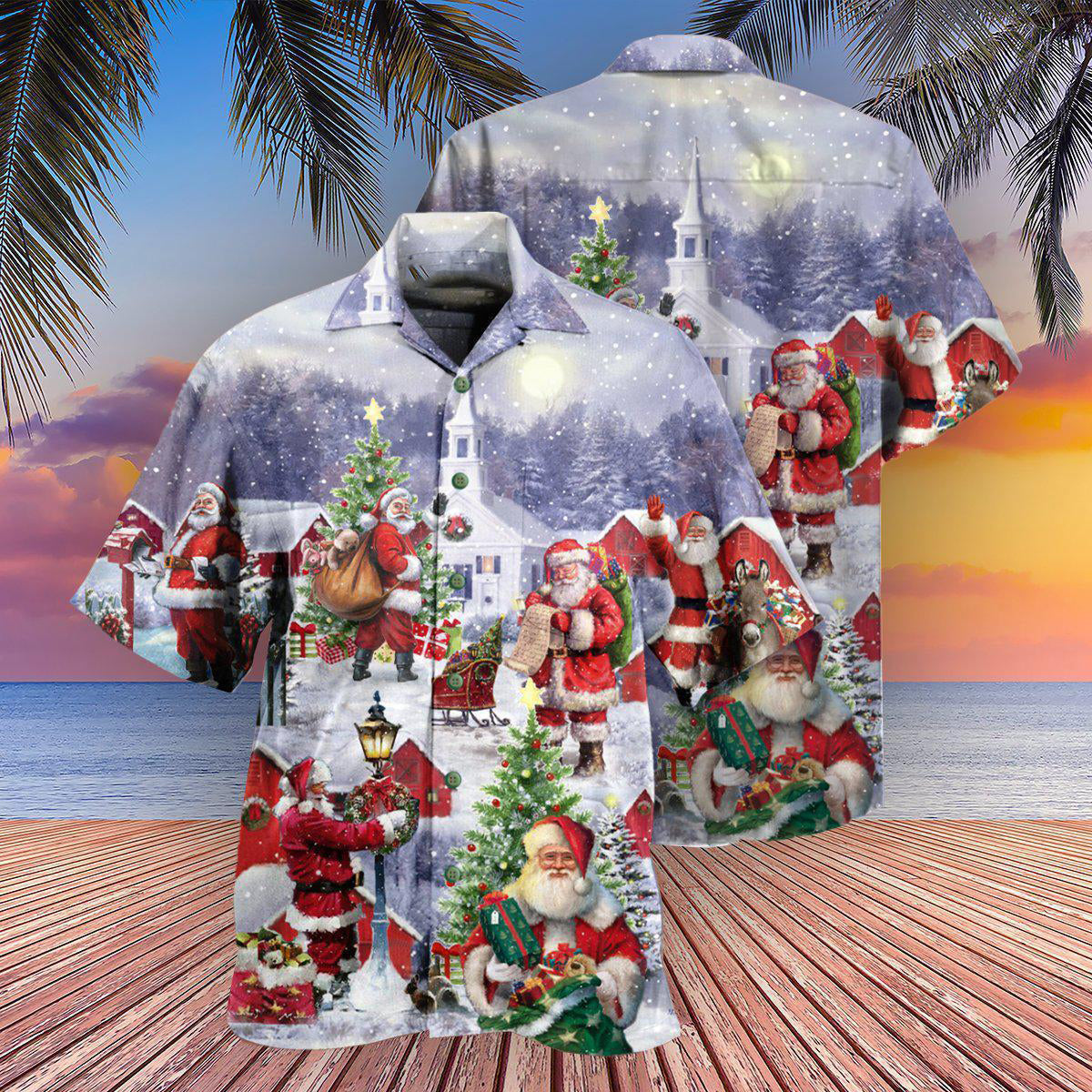 Christmas Merry Xmas Santa Claus Is Coming - Hawaiian Shirt - Reefox
