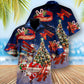 Christmas No Reindeer Any More Santa Loves Airplane In Blue - Hawaiian Shirt - Reefox