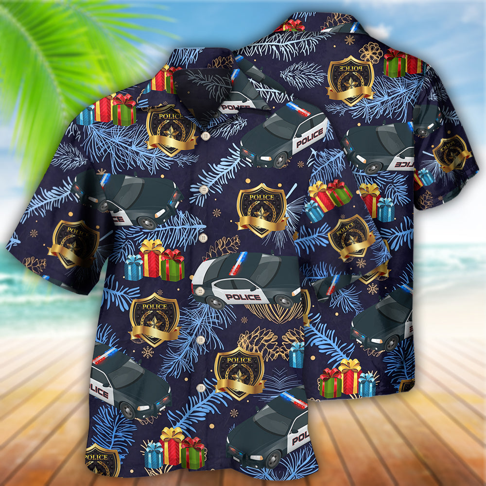 Christmas Police Pattern Merry Christmas - Hawaiian Shirt - Reefox