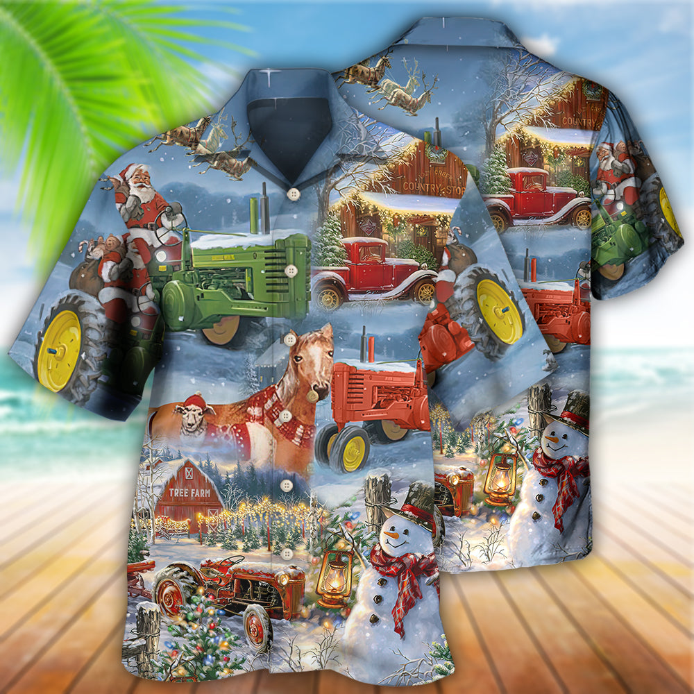 Christmas To Farm Happiness In Sky - Hawaiian Shirt - Reefox